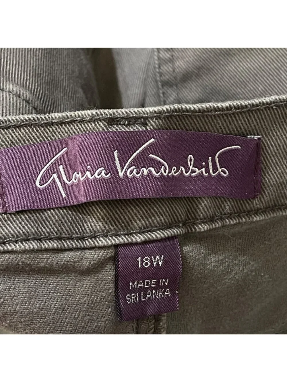 Gloria Vanderbilt Denim Jeans Dark Grey Size 18W Cotton Stretch Amanda